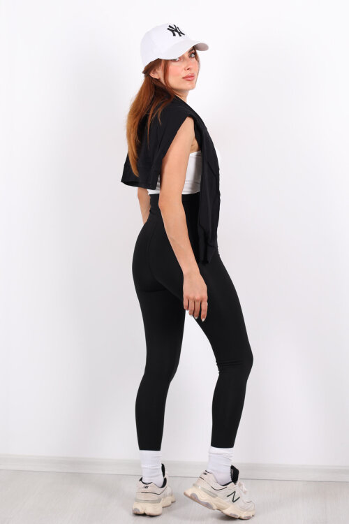 Agraf Kadın Siyah Scuba Korse Tayt - 4