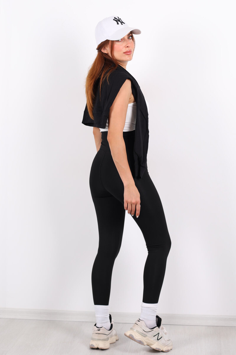 Agraf Kadın Siyah Scuba Korse Tayt - 4