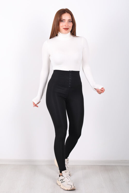 Agraf Kadın Siyah Scuba Korse Tayt - 4