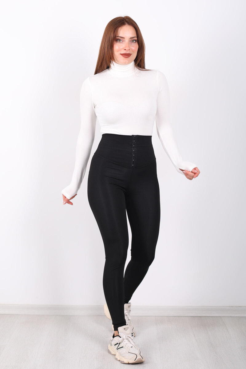 Agraf Kadın Siyah Scuba Korse Tayt - 4