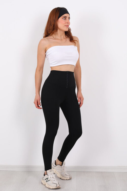 Agraf Korse Siyah Kadın Tayt - 3