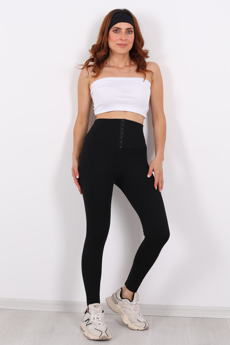 Agraf Korse Siyah Kadın Tayt - 6