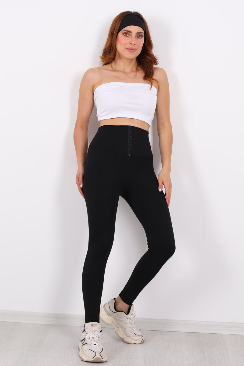 Agraf Korse Siyah Kadın Tayt - 4