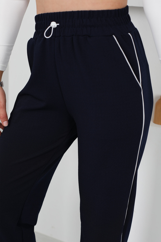 Arabiyeli Stoper Lacivert Kadın Pantolon - 4