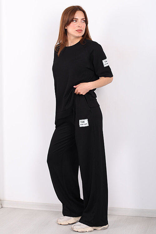 Arma Detaylı Reglan Kol Siyah Kadın Takım - 3