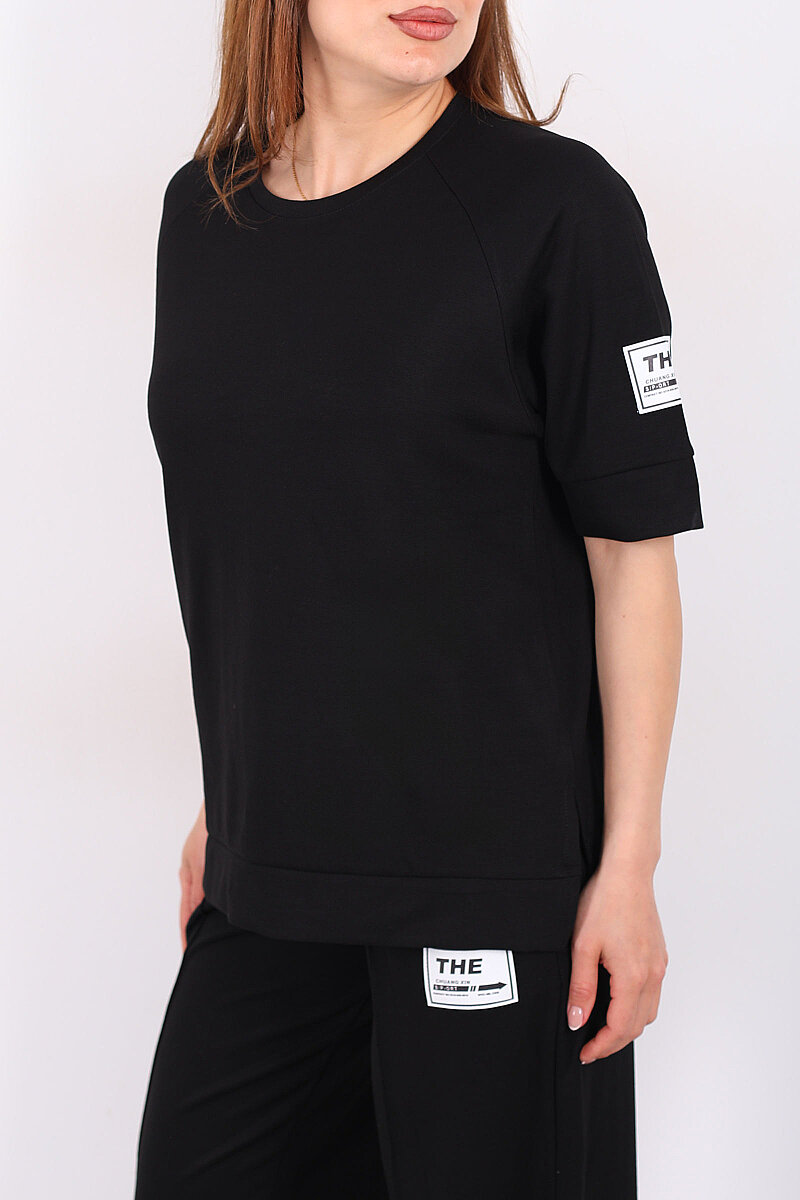 Arma Detaylı Reglan Kol Siyah Kadın Takım - 2