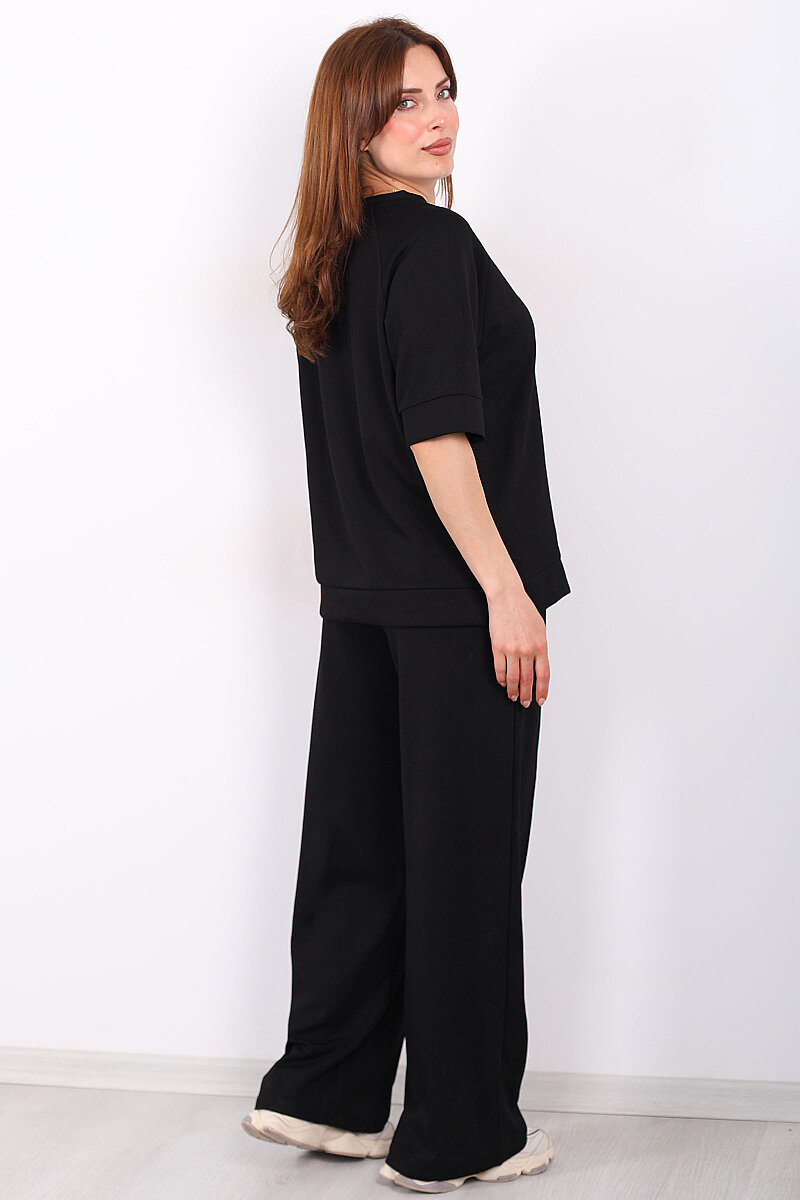 Arma Detaylı Reglan Kol Siyah Kadın Takım - 6