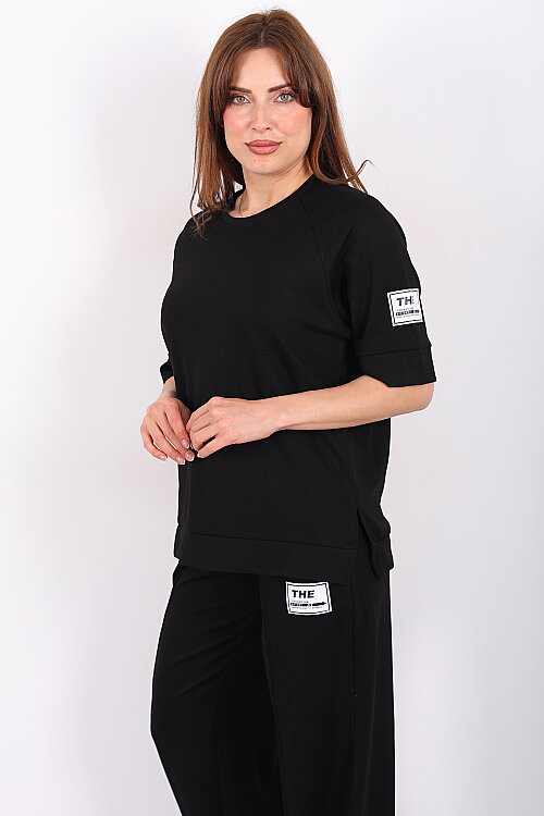 Arma Detaylı Reglan Kol Siyah Kadın Takım - Berox