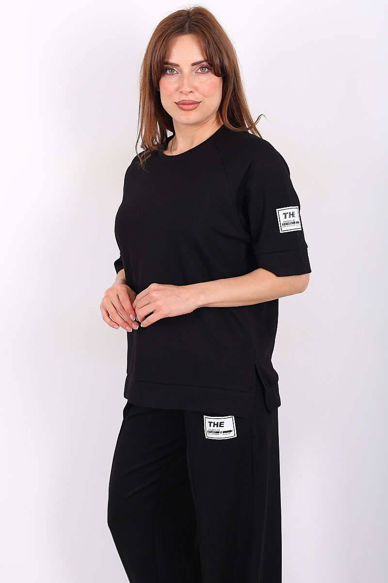 Arma Detaylı Reglan Kol Siyah Kadın Takım - 1