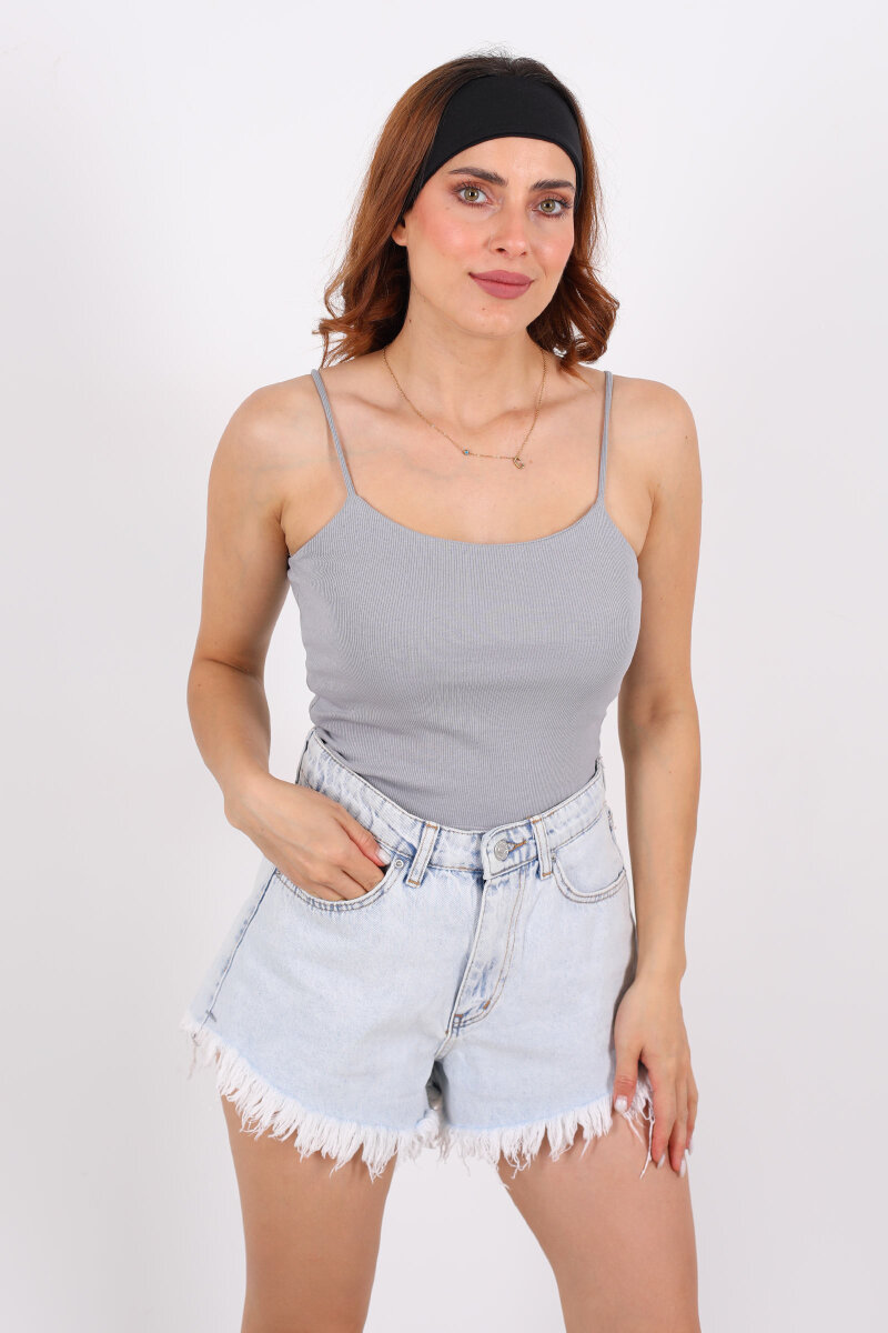 Askılı Kaşkorse Antrasit Kadın Atlet - 5