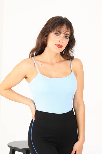 Askılı Kaşkorse Bebe Mavisi Kadın Atlet - 2