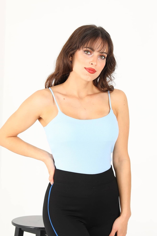 Askılı Kaşkorse Bebe Mavisi Kadın Atlet - 2