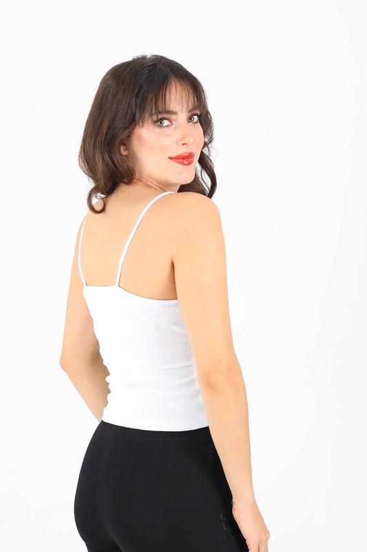 Askılı Kaşkorse Beyaz Kadın Atlet - 3
