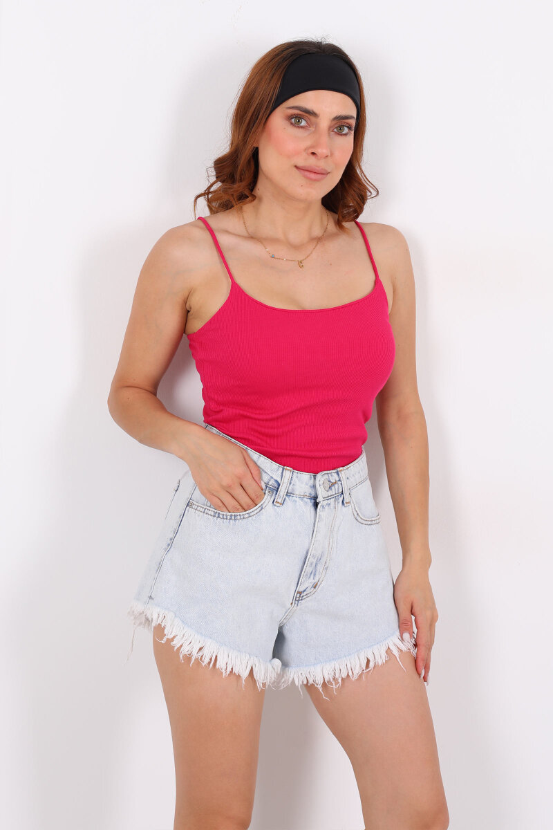 Askılı Kaşkorse Fuşya Kadın Atlet - 1