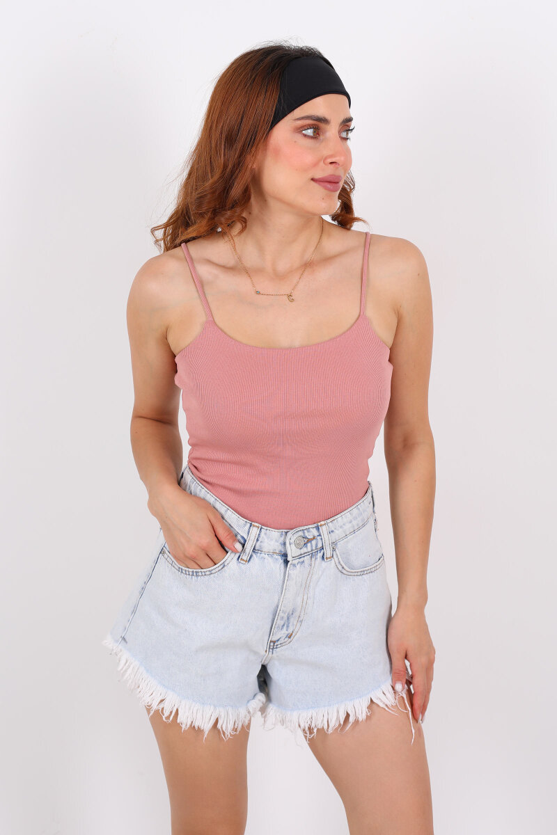 Askılı Kaşkorse Gül Kurusu Kadın Atlet - 1