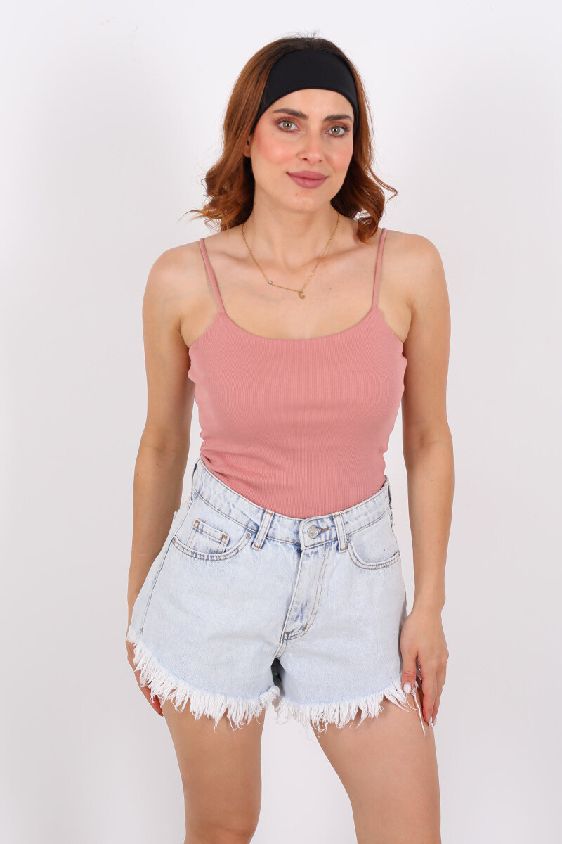 Askılı Kaşkorse Gül Kurusu Kadın Atlet - 4