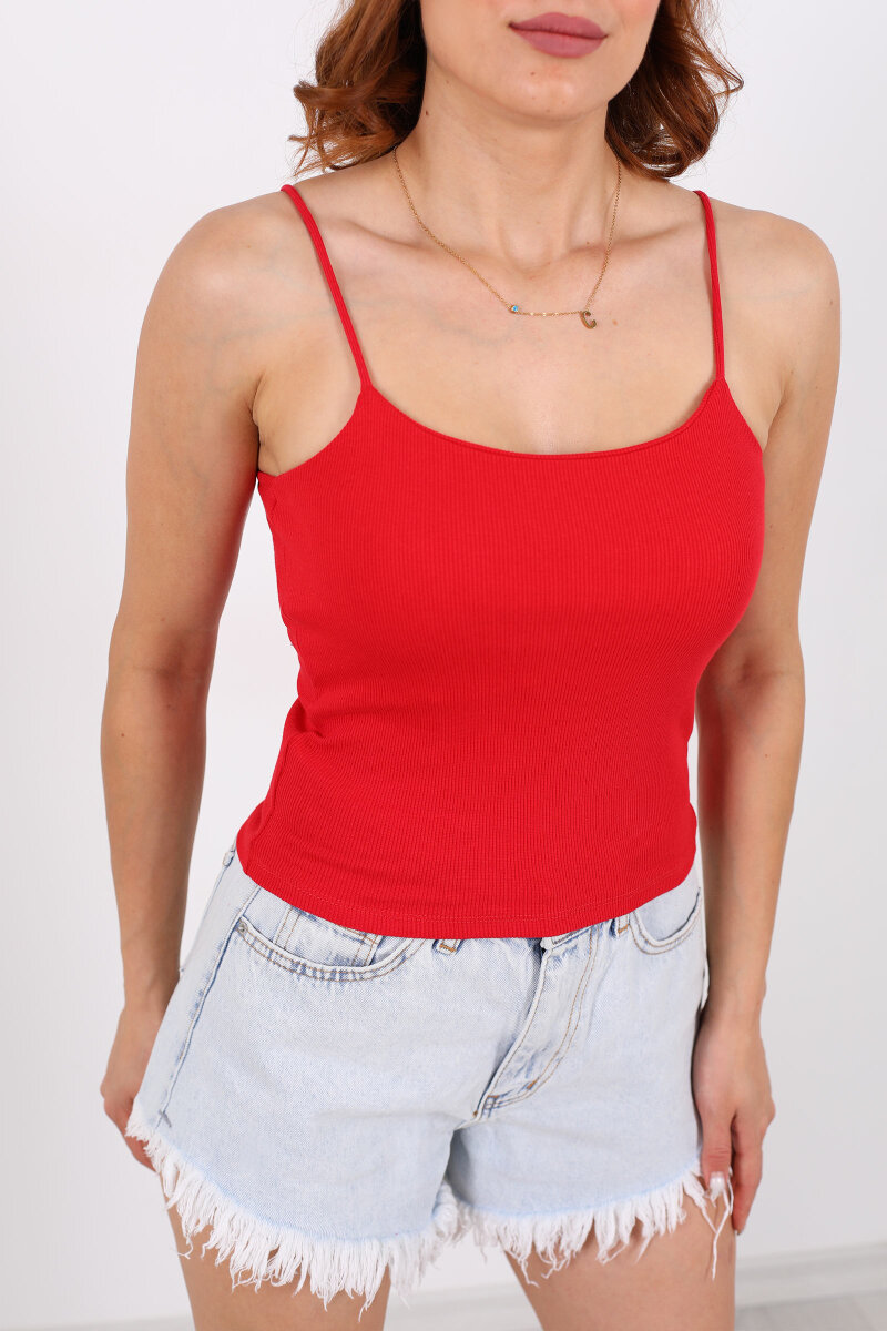 Askılı Kaşkorse Kırmızı Kadın Atlet - 2