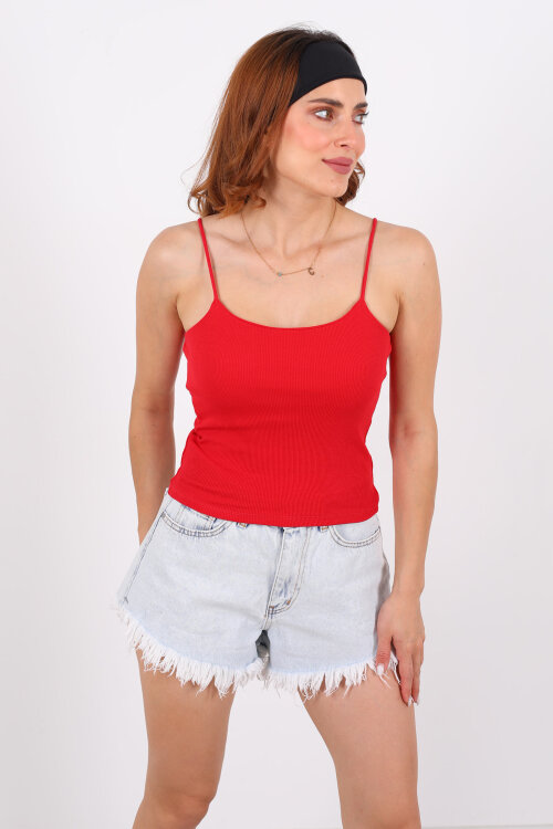 Askılı Kaşkorse Kırmızı Kadın Atlet - 3