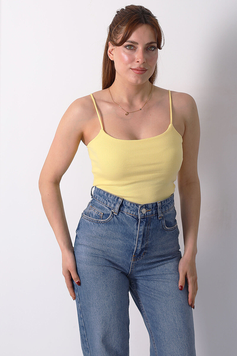 Askılı Kaşkorse Sarı Kadın Atlet - 4