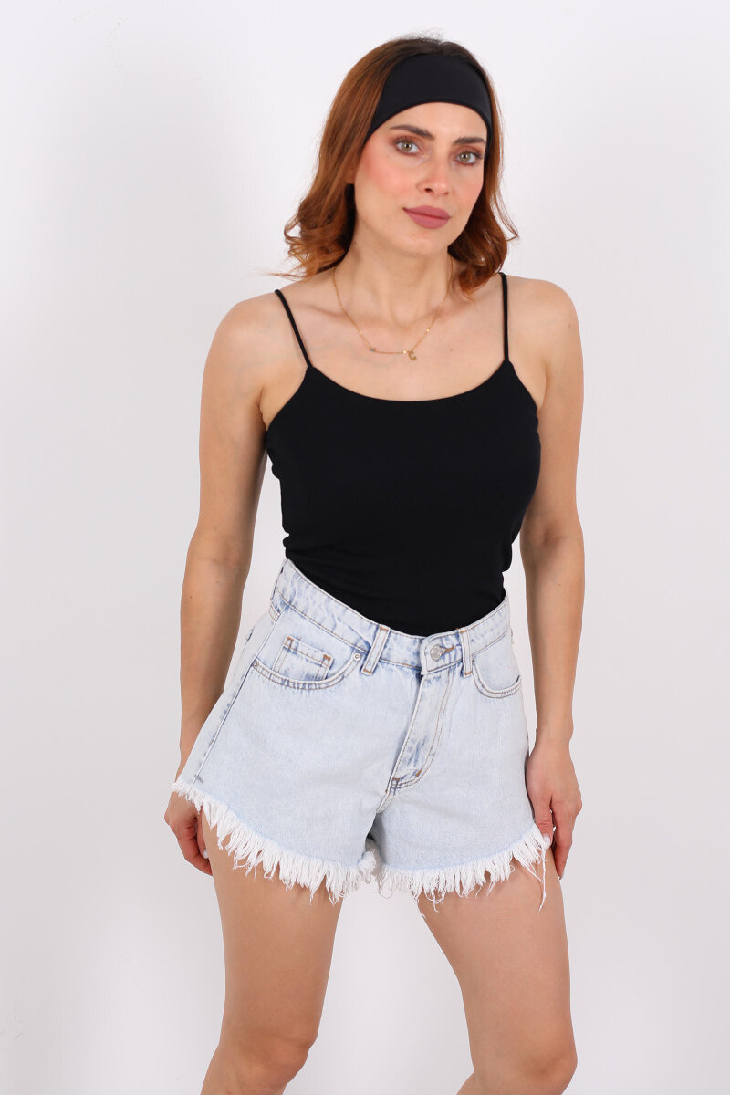 Askılı Kaşkorse Siyah Kadın Atlet - 3