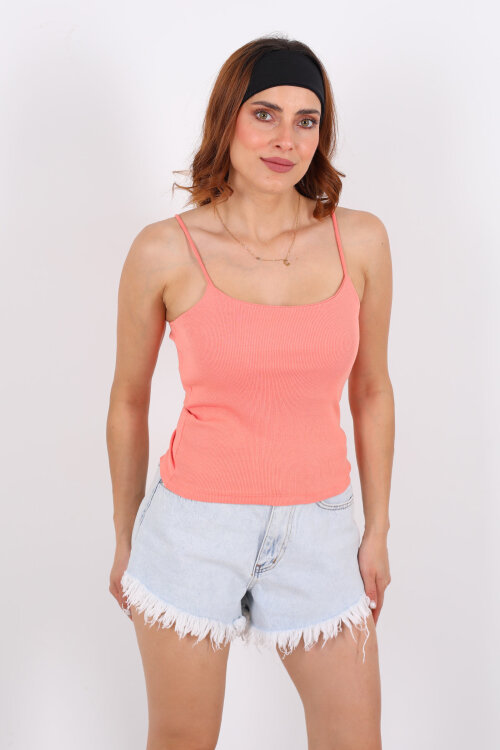 Askılı Kaşkorse Yavruağzı Kadın Atlet - 5