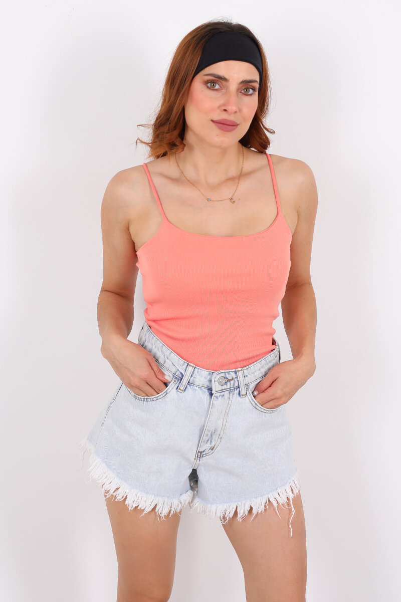 Askılı Kaşkorse Yavruağzı Kadın Atlet - 1