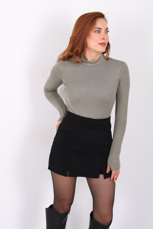 Balıkçı Yaka Yeşil Kadın Buzzy Body - 3