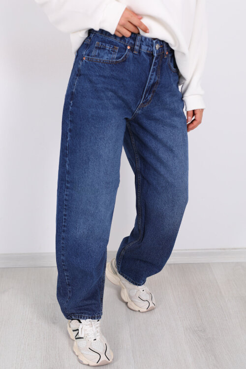 Barrel Koyu Buz Kadın Jeans - Berox (1)