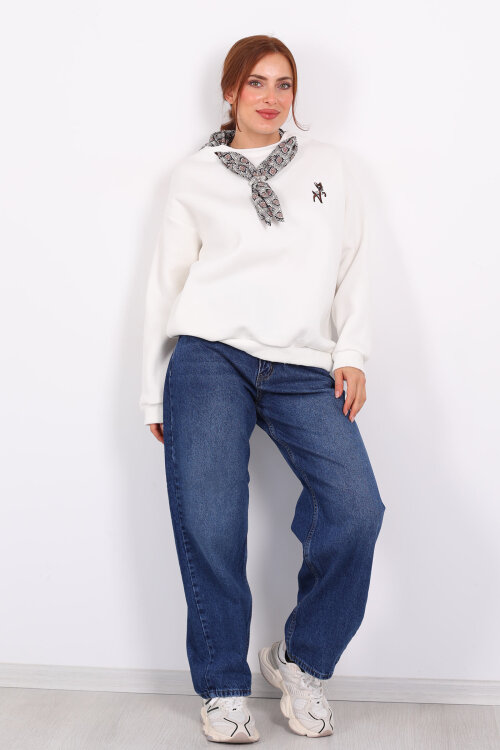 Barrel Koyu Buz Kadın Jeans - 4