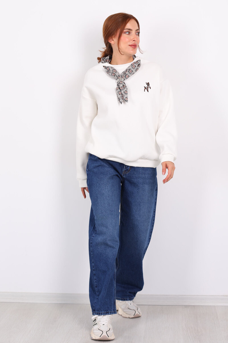 Barrel Koyu Buz Kadın Jeans - 5