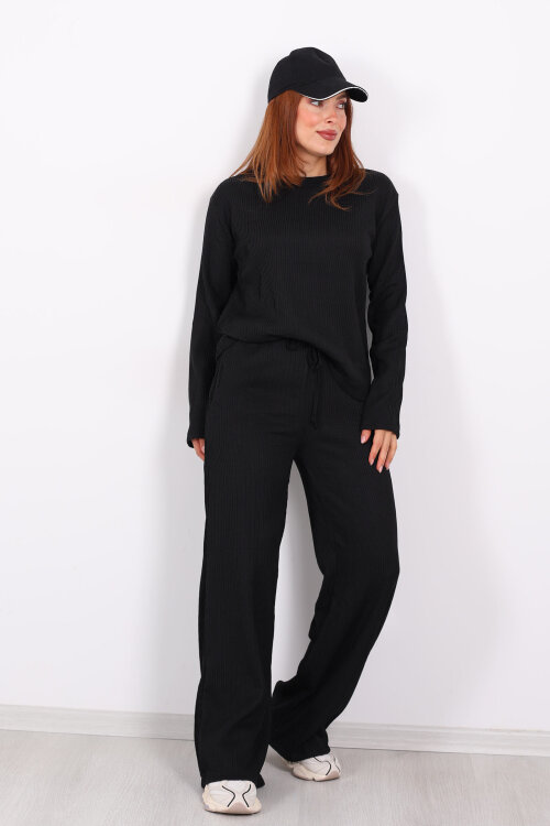 Basic Akordiyon Siyah Kadın Takım - 5