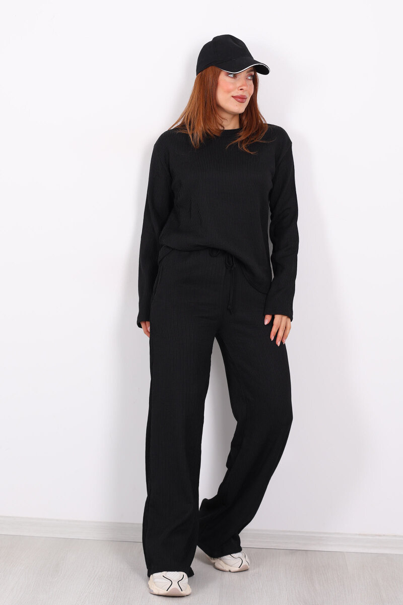 Basic Akordiyon Siyah Kadın Takım - 5