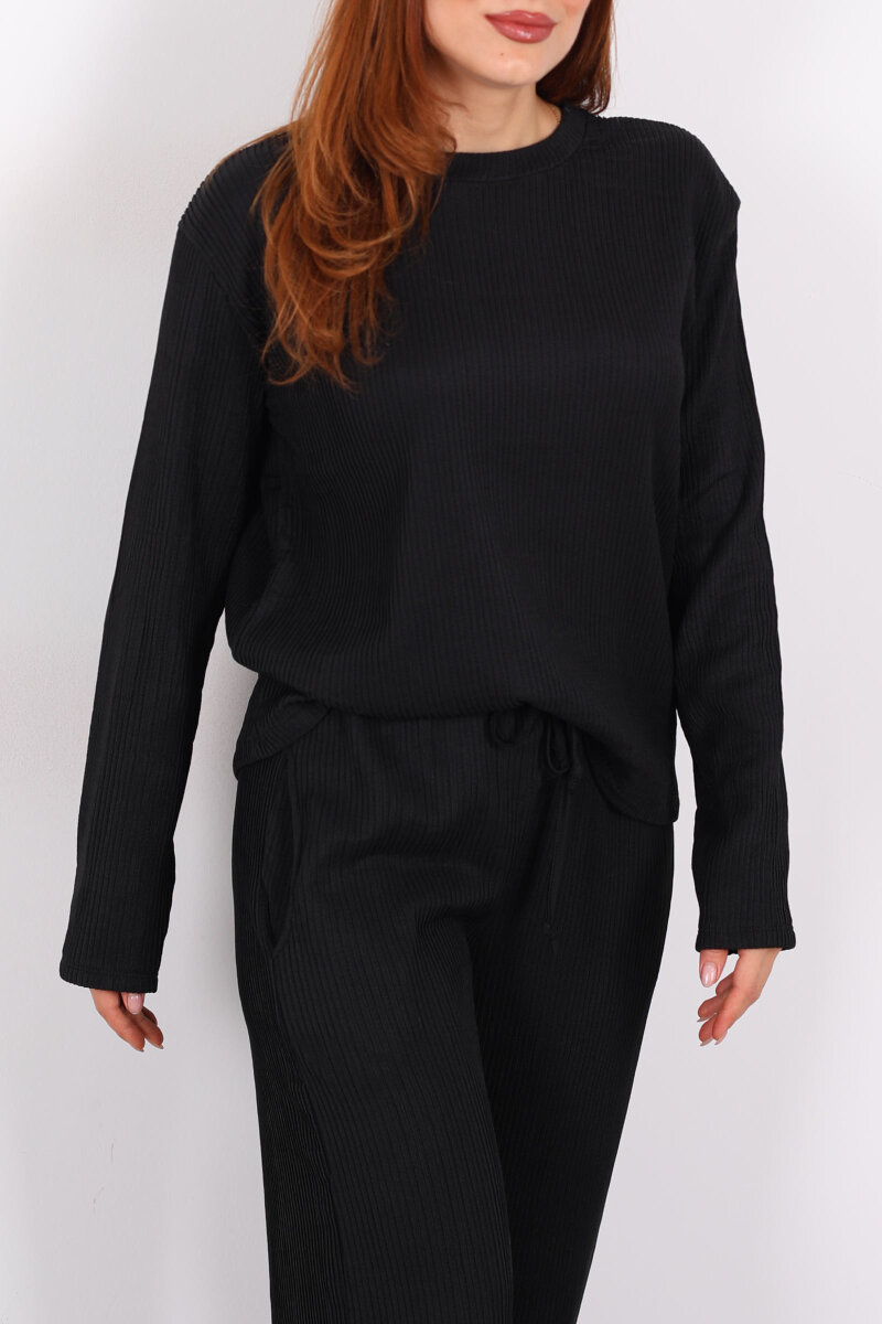 Basic Akordiyon Siyah Kadın Takım - 2