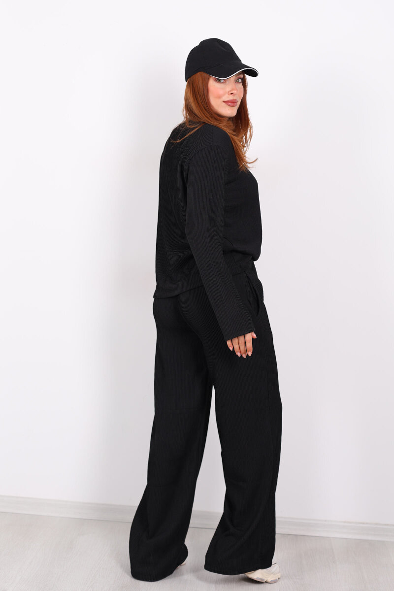 Basic Akordiyon Siyah Kadın Takım - 6