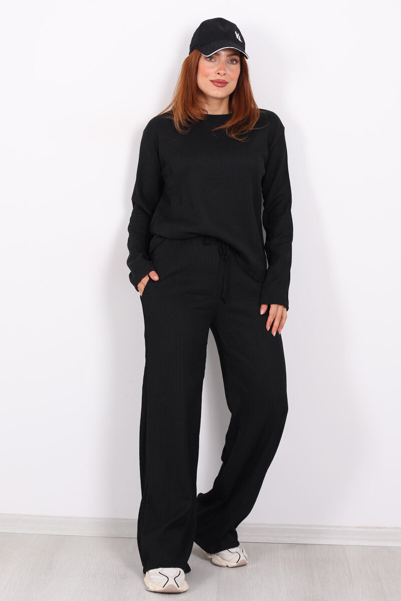 Basic Akordiyon Siyah Kadın Takım - 7