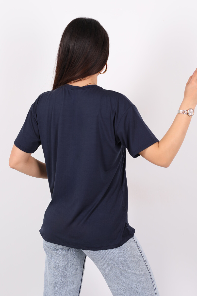 Baskılı Kısa Kol Antrasit Kadın T-Shirt - 2