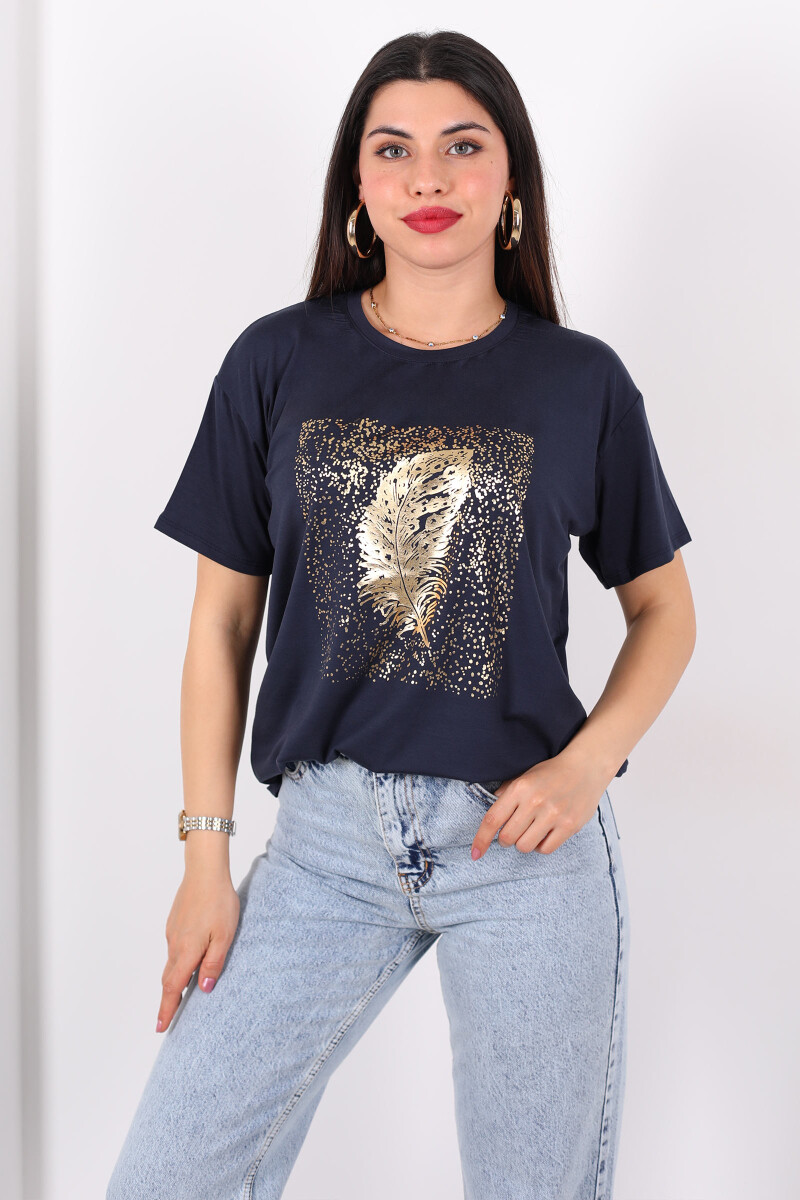 Baskılı Kısa Kol Antrasit Kadın T-Shirt - 3
