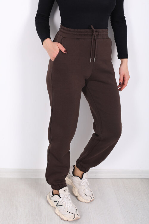 Bel Paça Lastikli Cepli Acı Kahve Kadın Eşofman Altı - 2