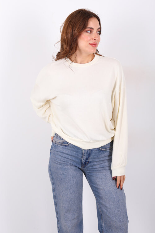 Beli Lastikli Bisiklet Yaka Ekru Kadın Bluz - Berox