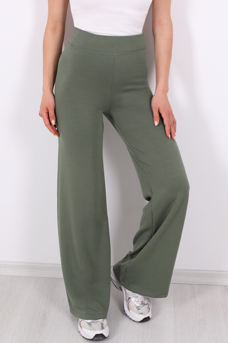 Beli Lastikli Yüksek Bel Mint Yeşili Kadın Modal Pantolon - 2