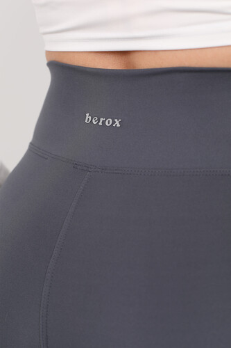 Berox Baskılı Ultra Yüksek Bel Belize Antrasit Kadın Tayt - 3
