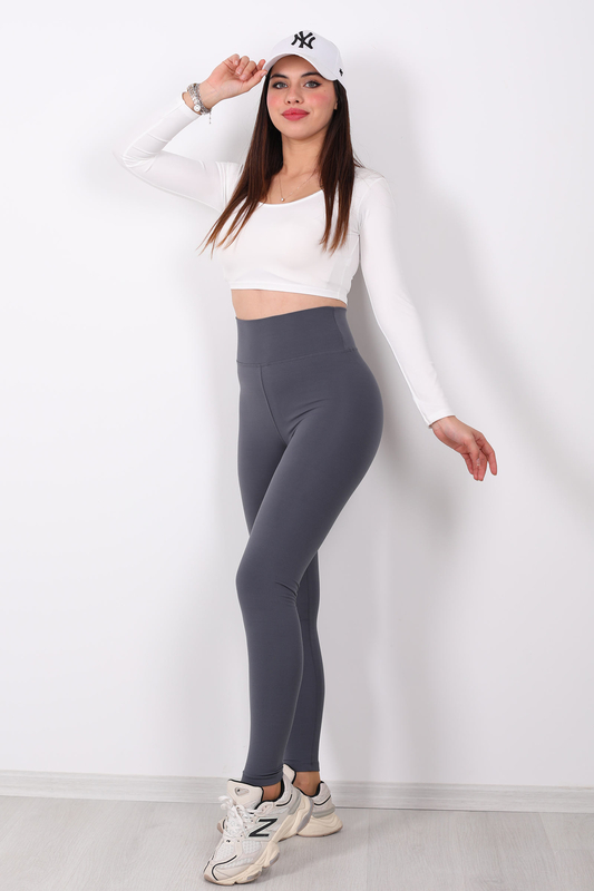 Berox Baskılı Ultra Yüksek Bel Belize Antrasit Kadın Tayt - 1