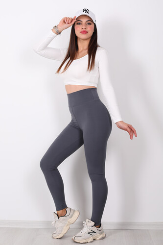 Berox Baskılı Ultra Yüksek Bel Belize Antrasit Kadın Tayt - Berox (1)