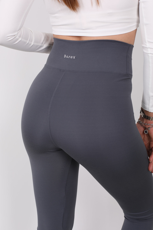 Berox Baskılı Ultra Yüksek Bel Belize Antrasit Kadın Tayt - 6
