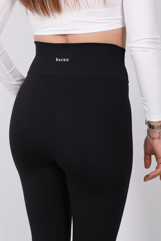 Berox Baskılı Ultra Yüksek Bel Belize Siyah Kadın Tayt - 3