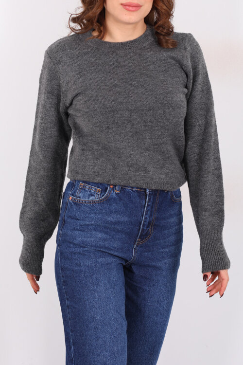 Bisiklet Yaka Antrasit Kadın Triko Kazak - Berox (1)