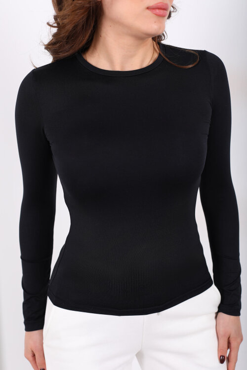 Bisiklet Yaka Belize Siyah Kadın Body - Berox (1)