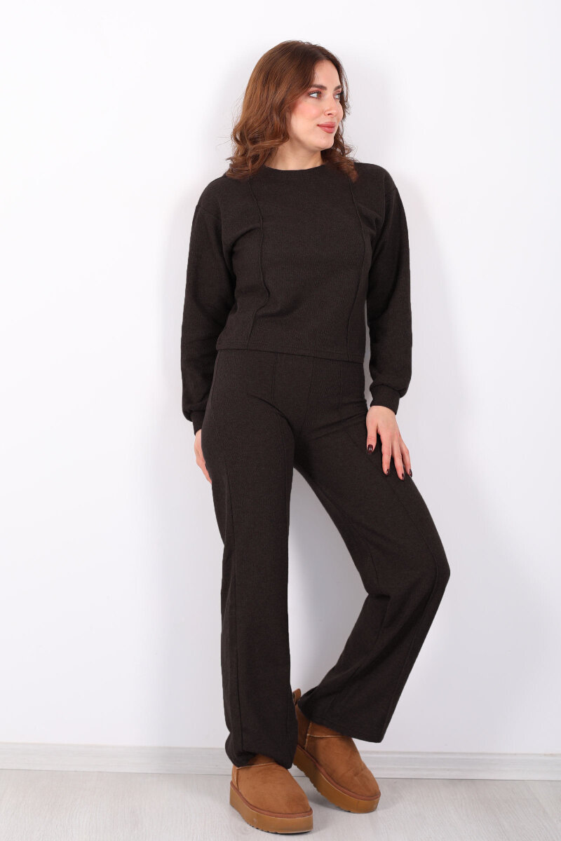 Bisiklet Yaka Çimalı Acı Kahve Kadın Selanik Takım - 3