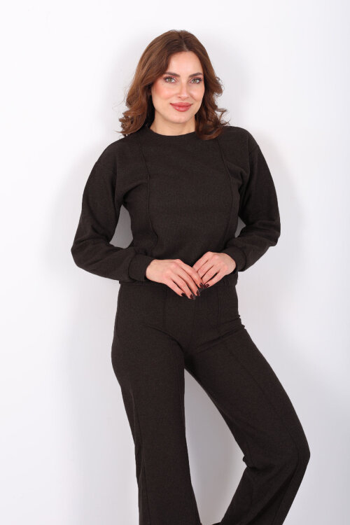 Bisiklet Yaka Çimalı Acı Kahve Kadın Selanik Takım 