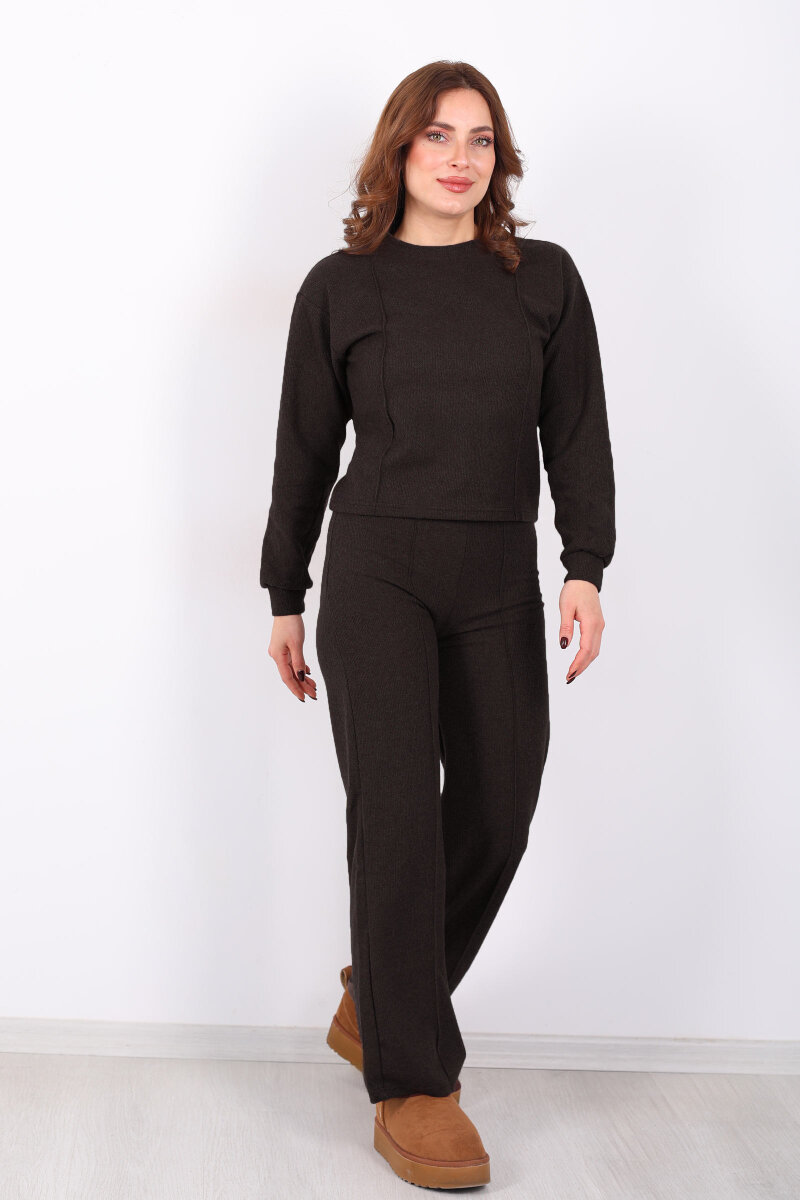 Bisiklet Yaka Çimalı Acı Kahve Kadın Selanik Takım - 6